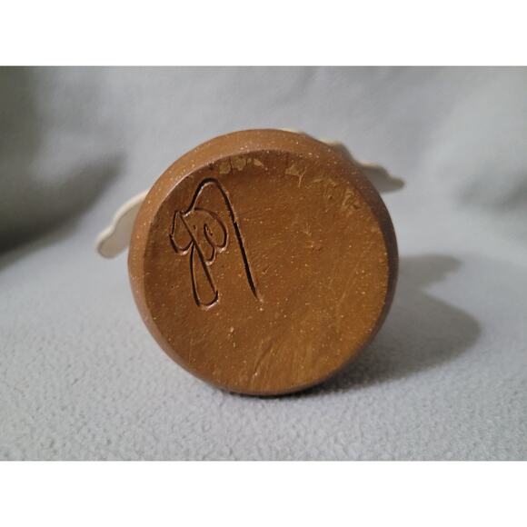 Pottery Angel Candle Holder Clay Signed Winged - Picture 4 of 9